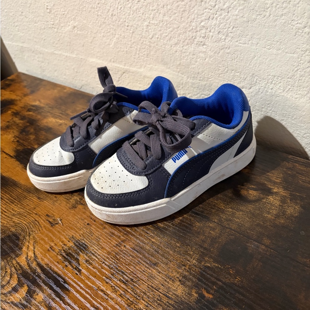 Puma Kids Navy and White Sneakers